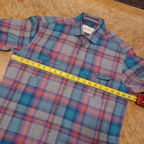 ROBERT GRAHAM Multicolor Plaid Tailored Fit Button Long Sleeve Casual Shirt mens - Picture 5 of 6
